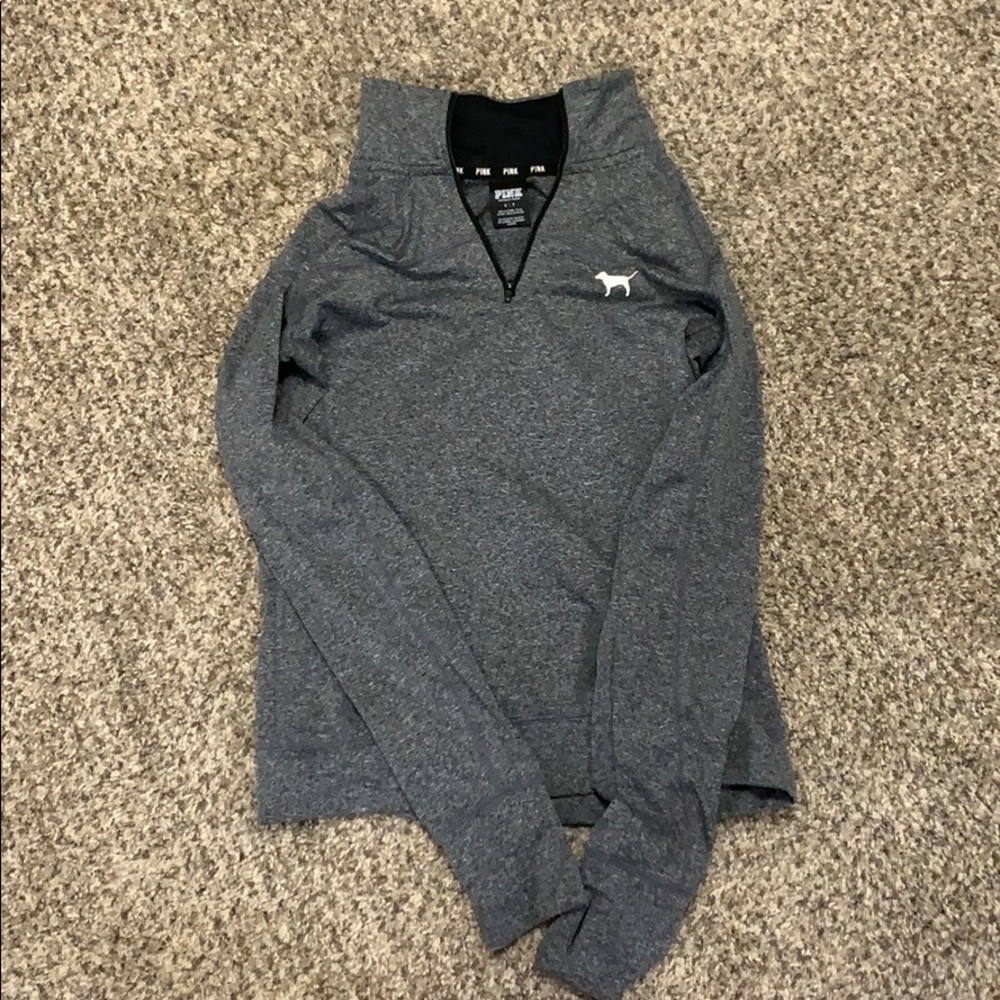 PINK grey 3/4 zip